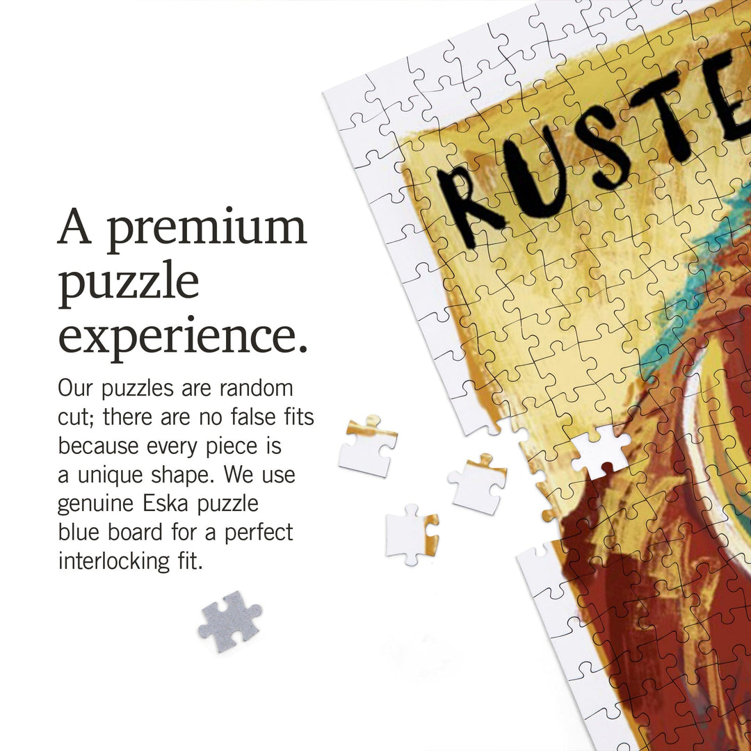 Rusted Buffalo, Bison, Vivid, Jigsaw Puzzle Puzzle Lantern Press 