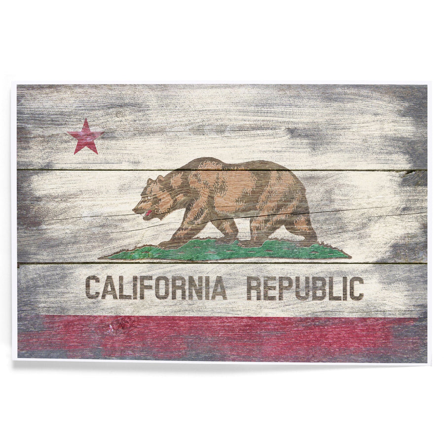 Rustic California State Flag, Art & Giclee Prints Art Lantern Press 