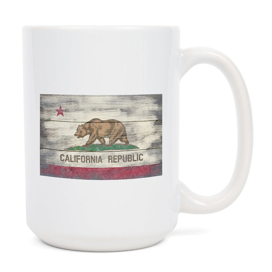 Rustic California State Flag, Lantern Press Artwork, Ceramic Mug Mugs Lantern Press 