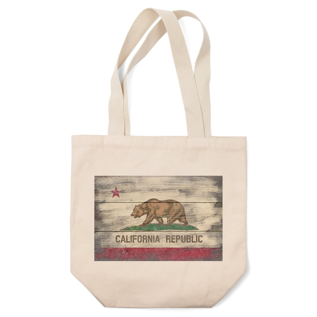 Rustic California State Flag, Lantern Press Artwork, Tote Bag Totes Lantern Press 