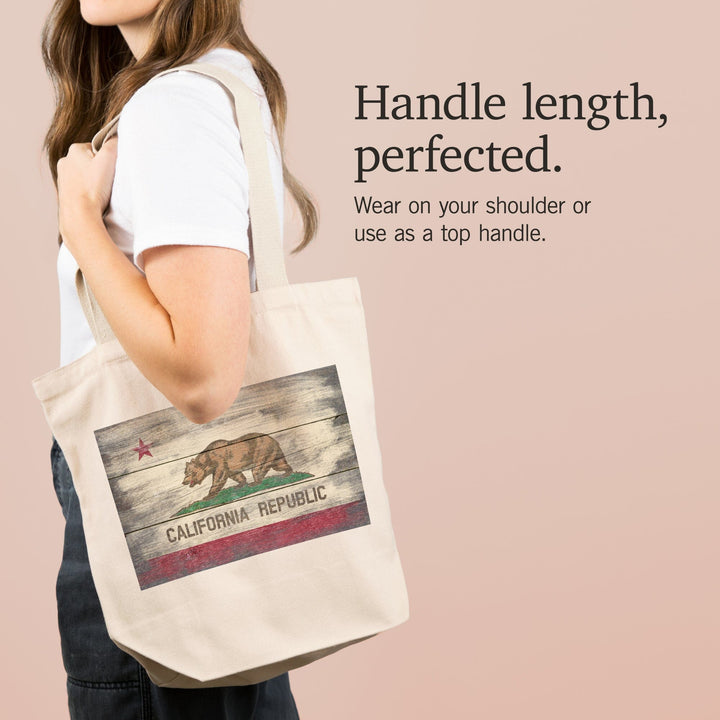 Rustic California State Flag, Tote Bag Totes Lantern Press 