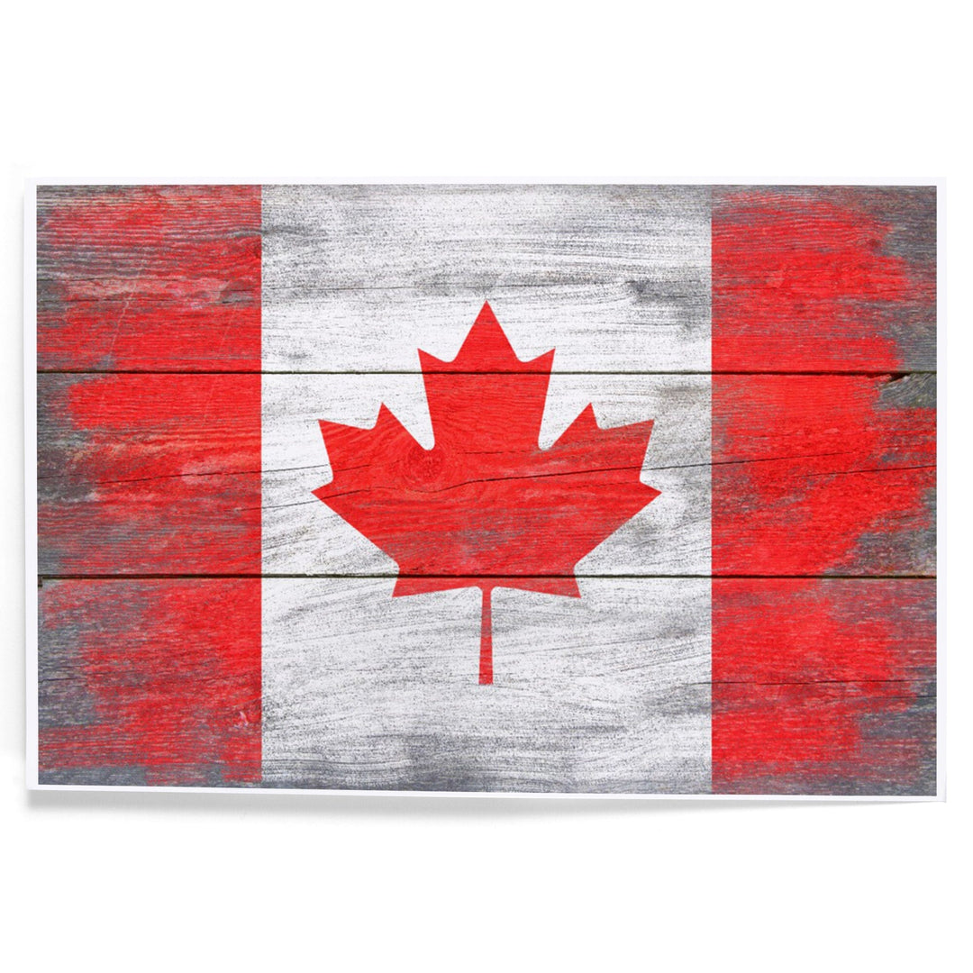 Rustic Canada Country Flag, Art & Giclee Prints Art Lantern Press 