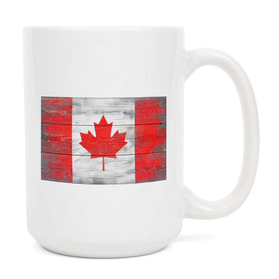 Rustic Canada Country Flag, Lantern Press Artwork, Ceramic Mug Mugs Lantern Press 