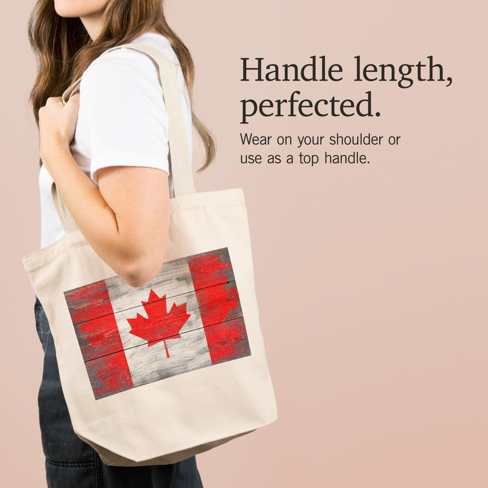 Rustic Canada Country Flag, Lantern Press Artwork, Tote Bag Totes Lantern Press 