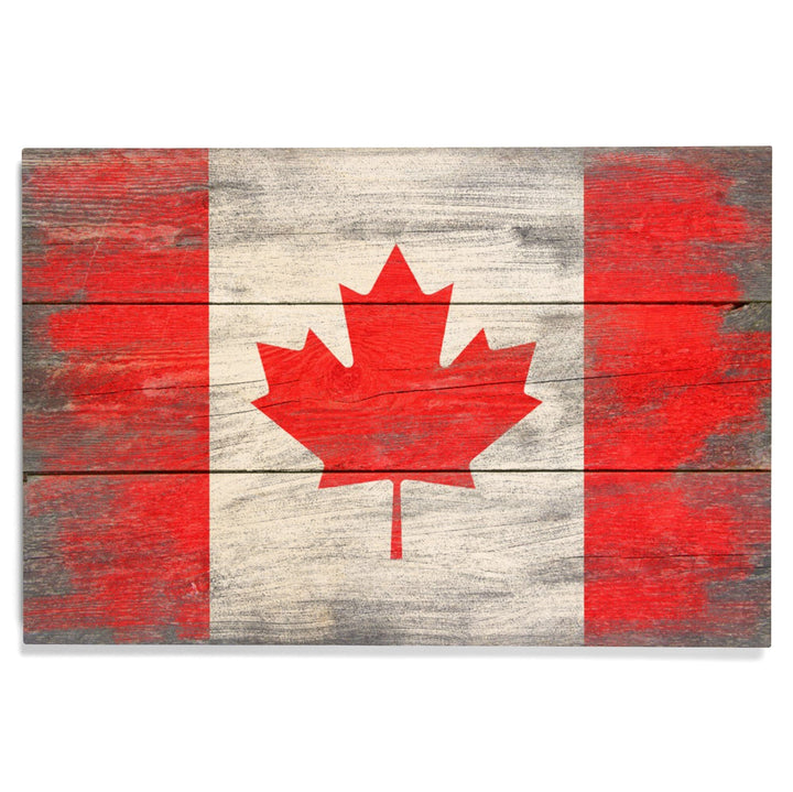 Rustic Canada Country Flag, Lantern Press Artwork, Wood Signs and Postcards Wood Lantern Press 