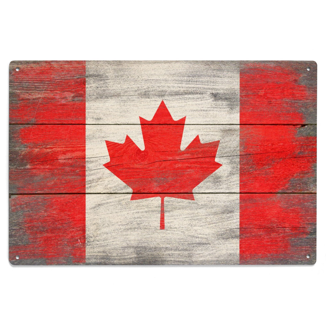 Rustic Canada Country Flag, Lantern Press Artwork, Wood Signs and Postcards Wood Lantern Press 
