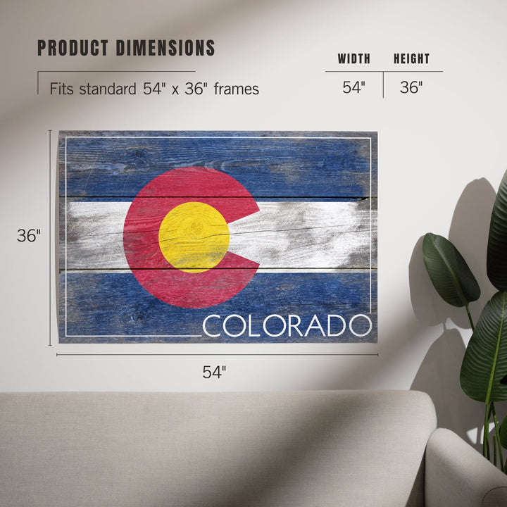 Rustic Colorado State Flag, Art & Giclee Prints Art Lantern Press 