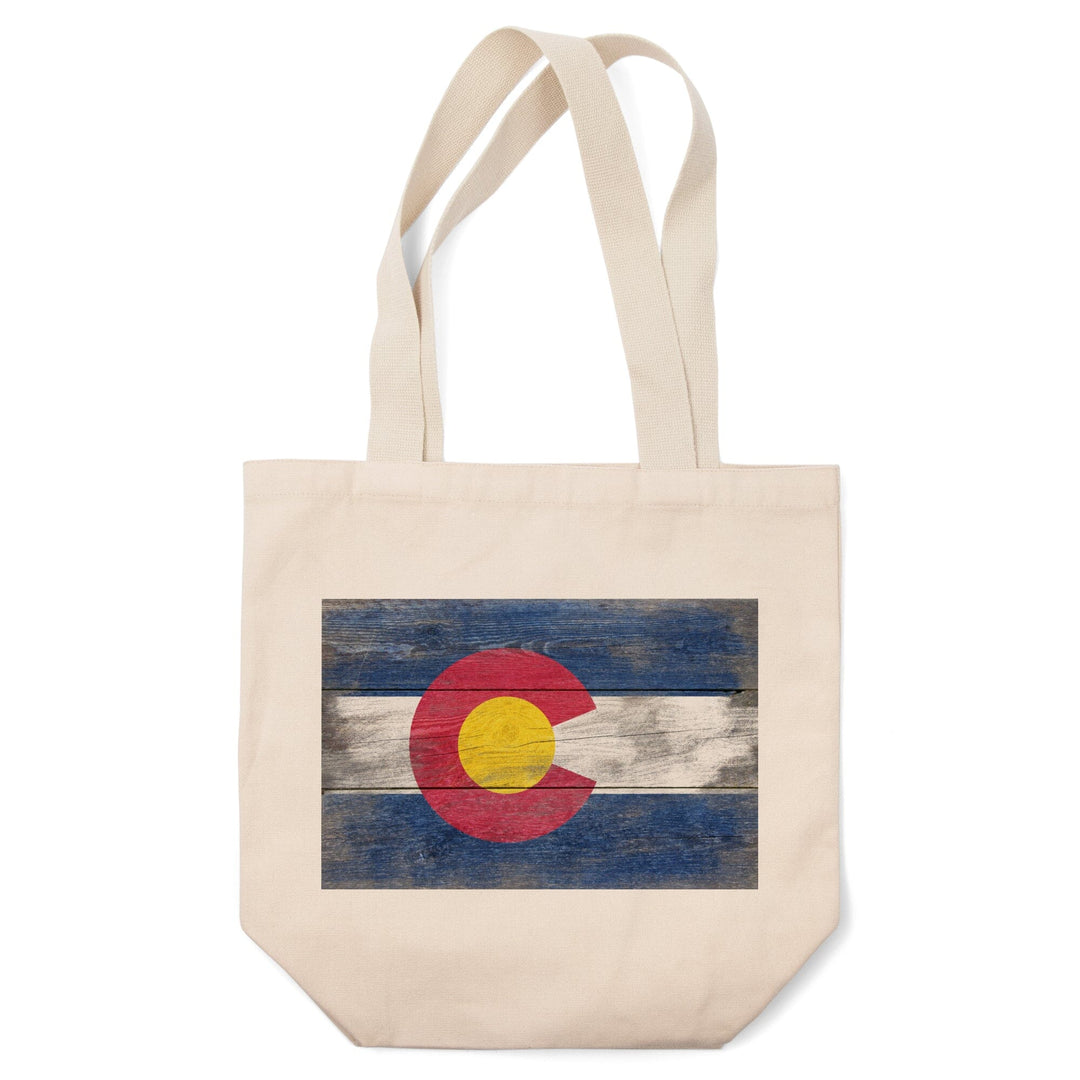 Rustic Colorado State Flag, Tote Bag Totes Lantern Press 