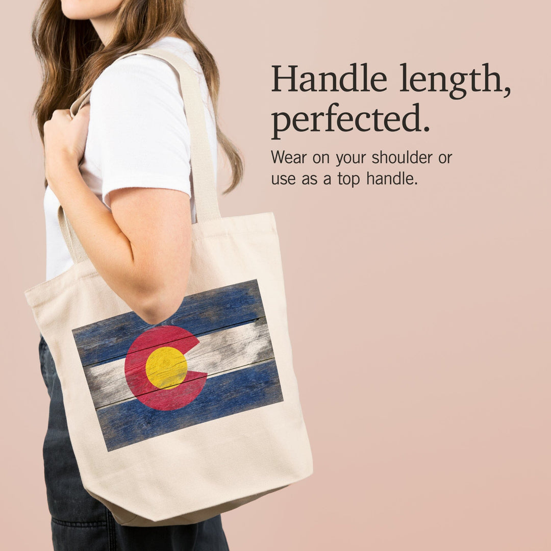 Rustic Colorado State Flag, Tote Bag Totes Lantern Press 