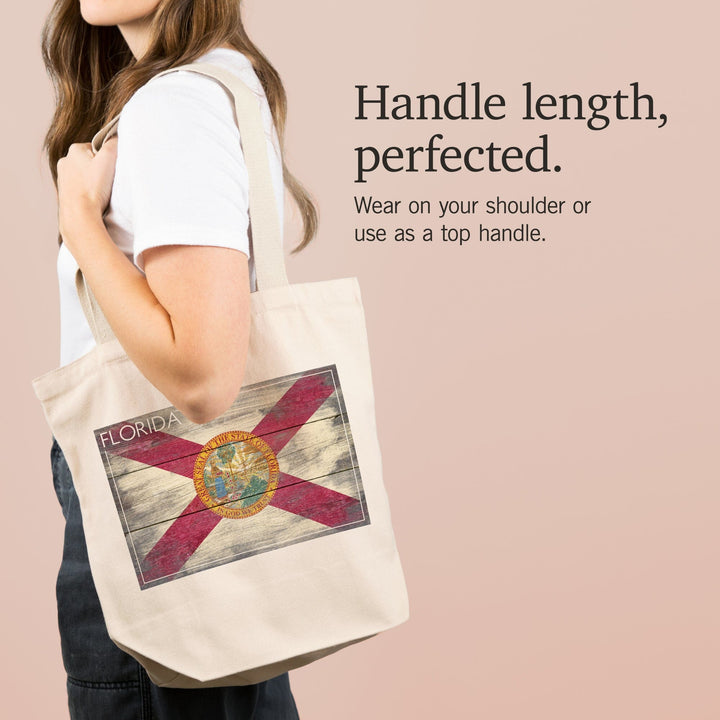 Rustic Florida State Flag, Tote Bag Totes Lantern Press 