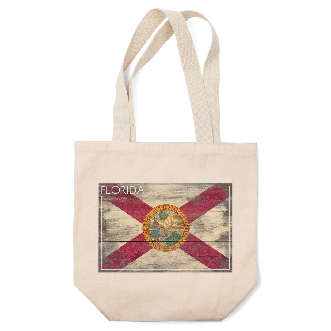 Rustic Florida State Flag, Tote Bag Totes Lantern Press 