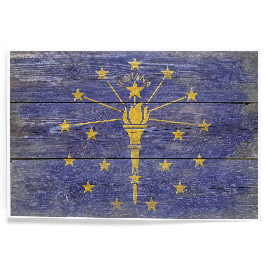 Rustic Indiana State Flag, Art & Giclee Prints Art Lantern Press 