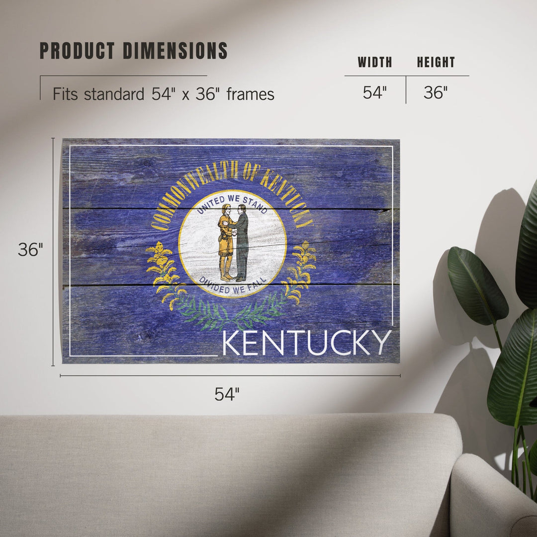 Rustic Kentucky State Flag, Art & Giclee Prints Art Lantern Press 