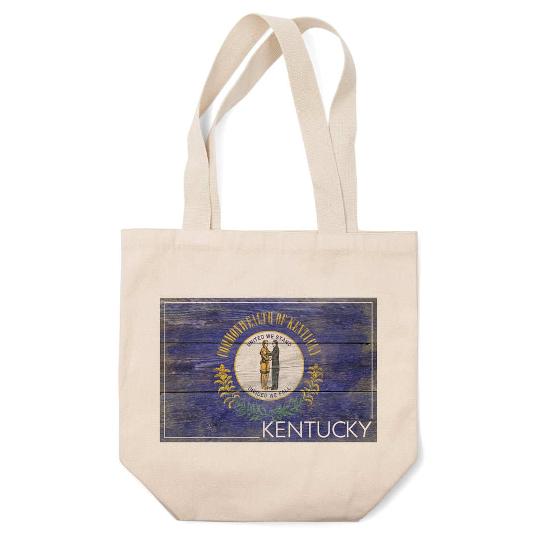 Rustic Kentucky State Flag, Lantern Press Artwork, Tote Bag Totes Lantern Press 
