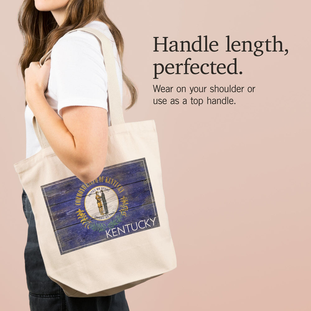 Rustic Kentucky State Flag, Tote Bag Totes Lantern Press 