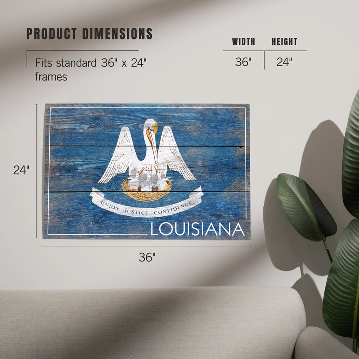 Rustic Louisiana State Flag, Art & Giclee Prints Art Lantern Press 