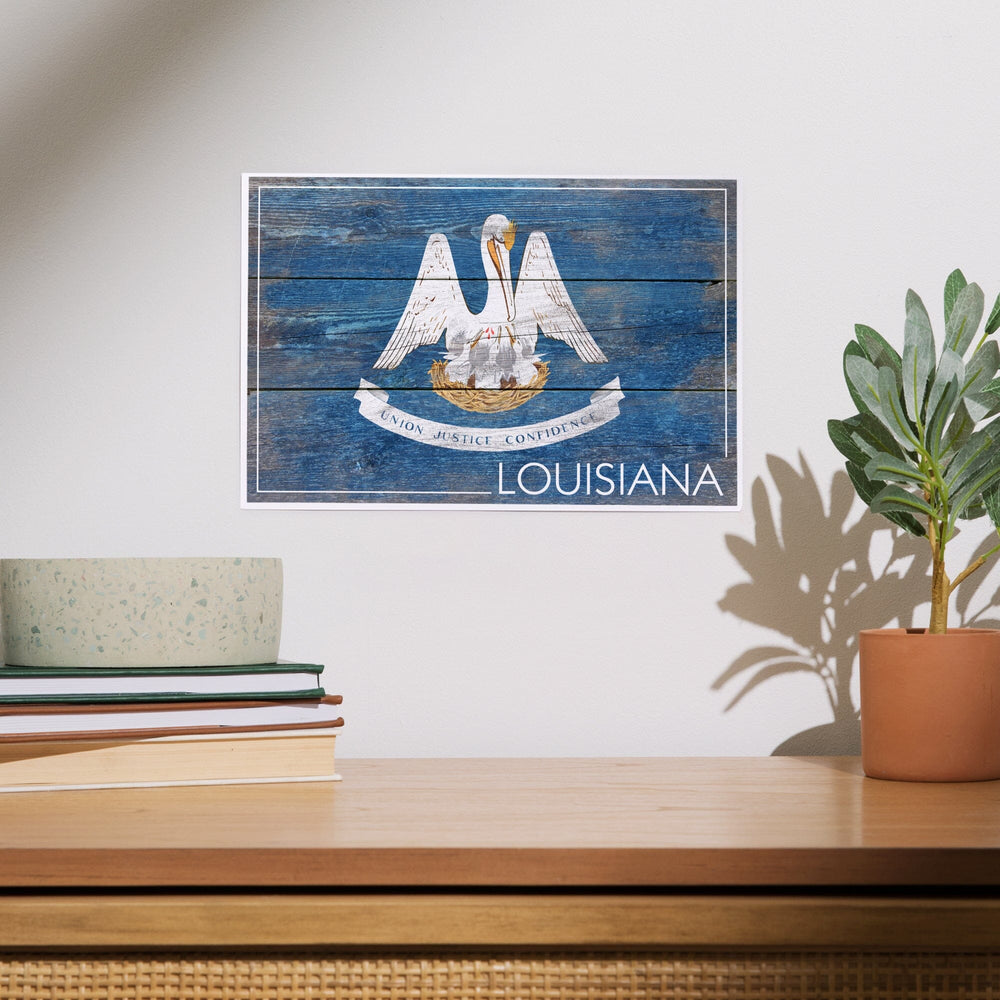 Rustic Louisiana State Flag, Art & Giclee Prints Art Lantern Press 