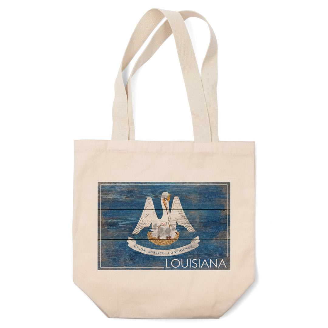 Rustic Louisiana State Flag, Tote Bag Totes Lantern Press 