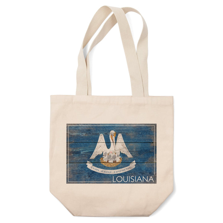 Rustic Louisiana State Flag, Tote Bag Totes Lantern Press 