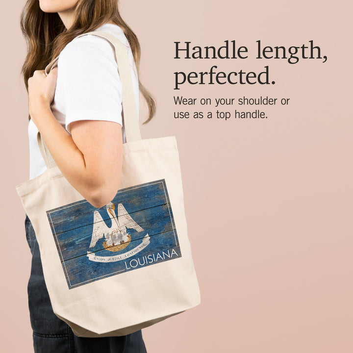 Rustic Louisiana State Flag, Tote Bag Totes Lantern Press 