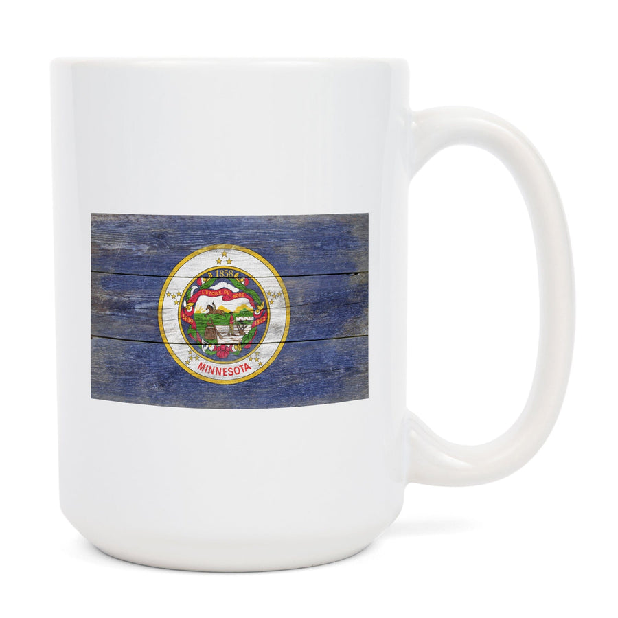 Rustic Minnesota State Flag, Lantern Press Artwork, Ceramic Mug Mugs Lantern Press 