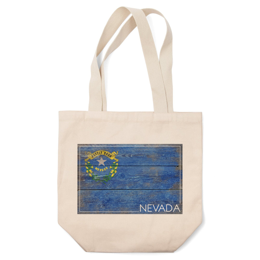Rustic Nevada State Flag, Lantern Press Artwork, Tote Bag Totes Lantern Press 