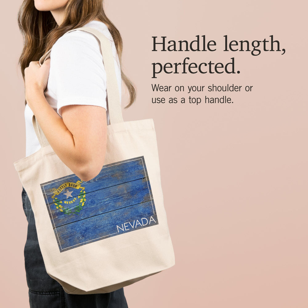 Rustic Nevada State Flag, Tote Bag Totes Lantern Press 