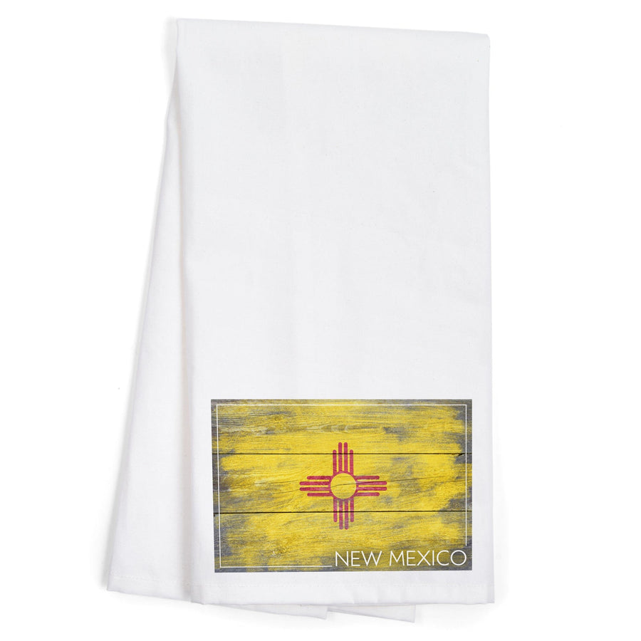 Rustic New Mexico State Flag, Organic Cotton Kitchen Tea Towels Kitchen Lantern Press 