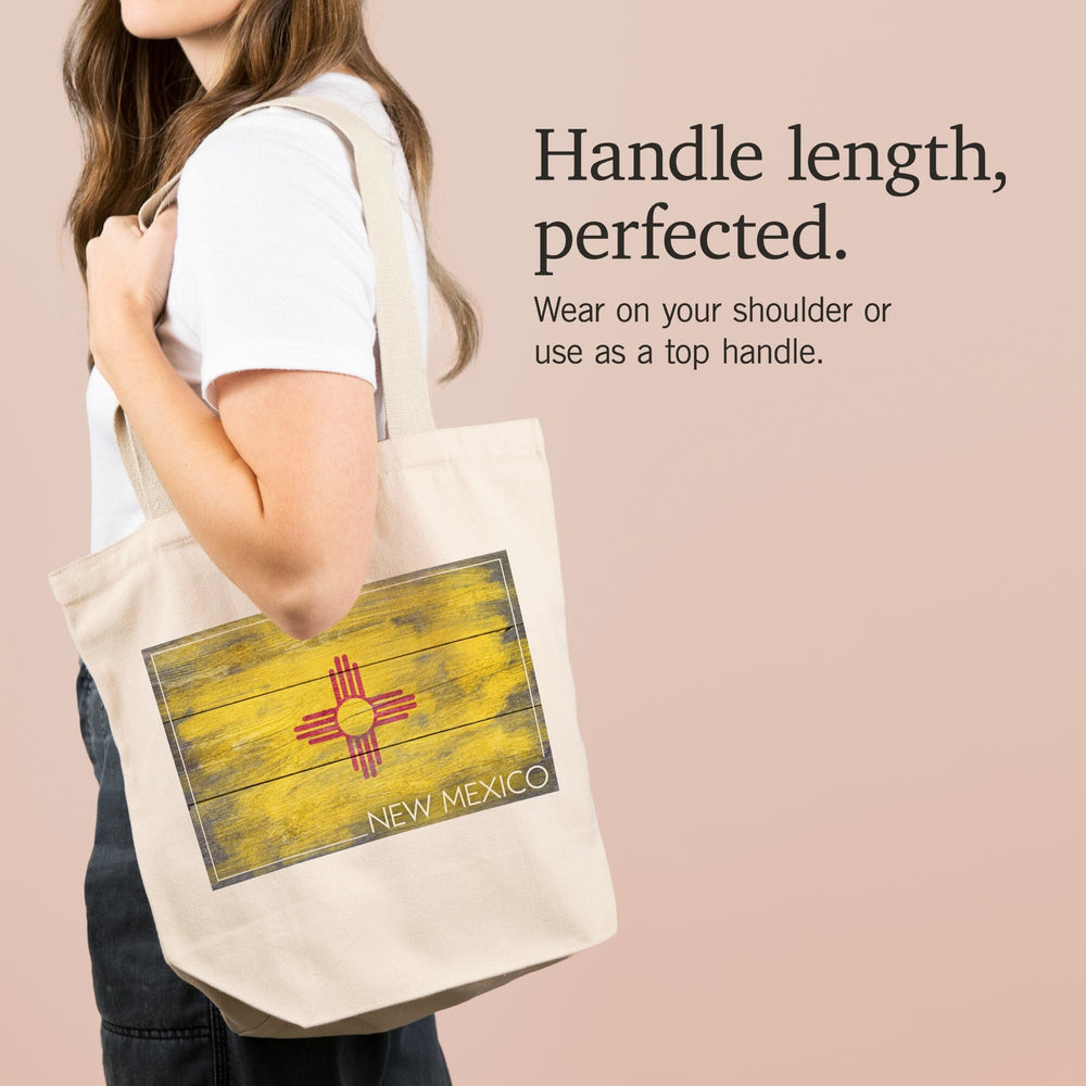 Rustic New Mexico State Flag, Tote Bag Totes Lantern Press 
