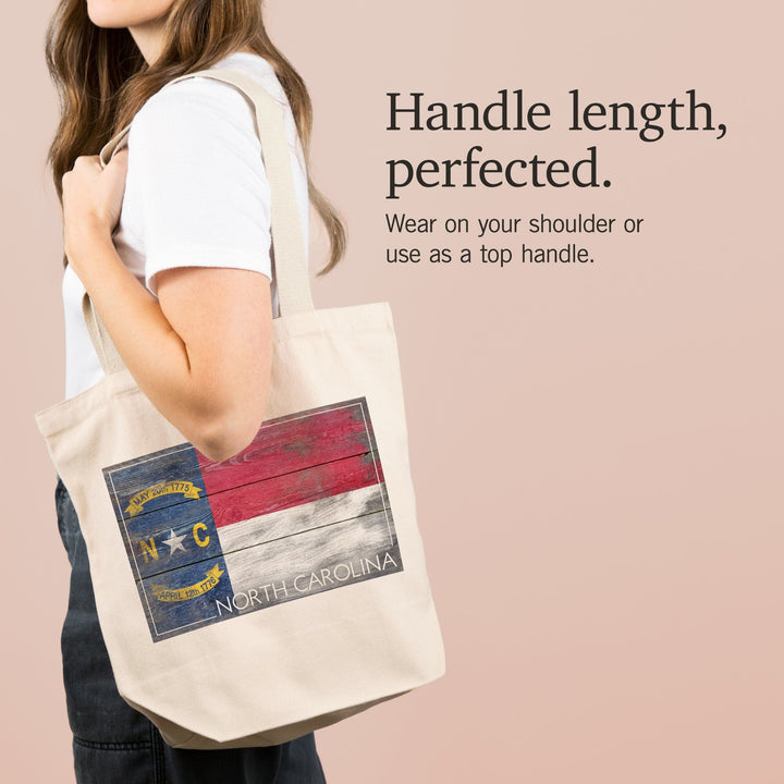 Rustic North Carolina State Flag, Tote Bag Totes Lantern Press 