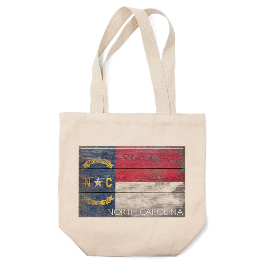 Rustic North Carolina State Flag, Tote Bag Totes Lantern Press 