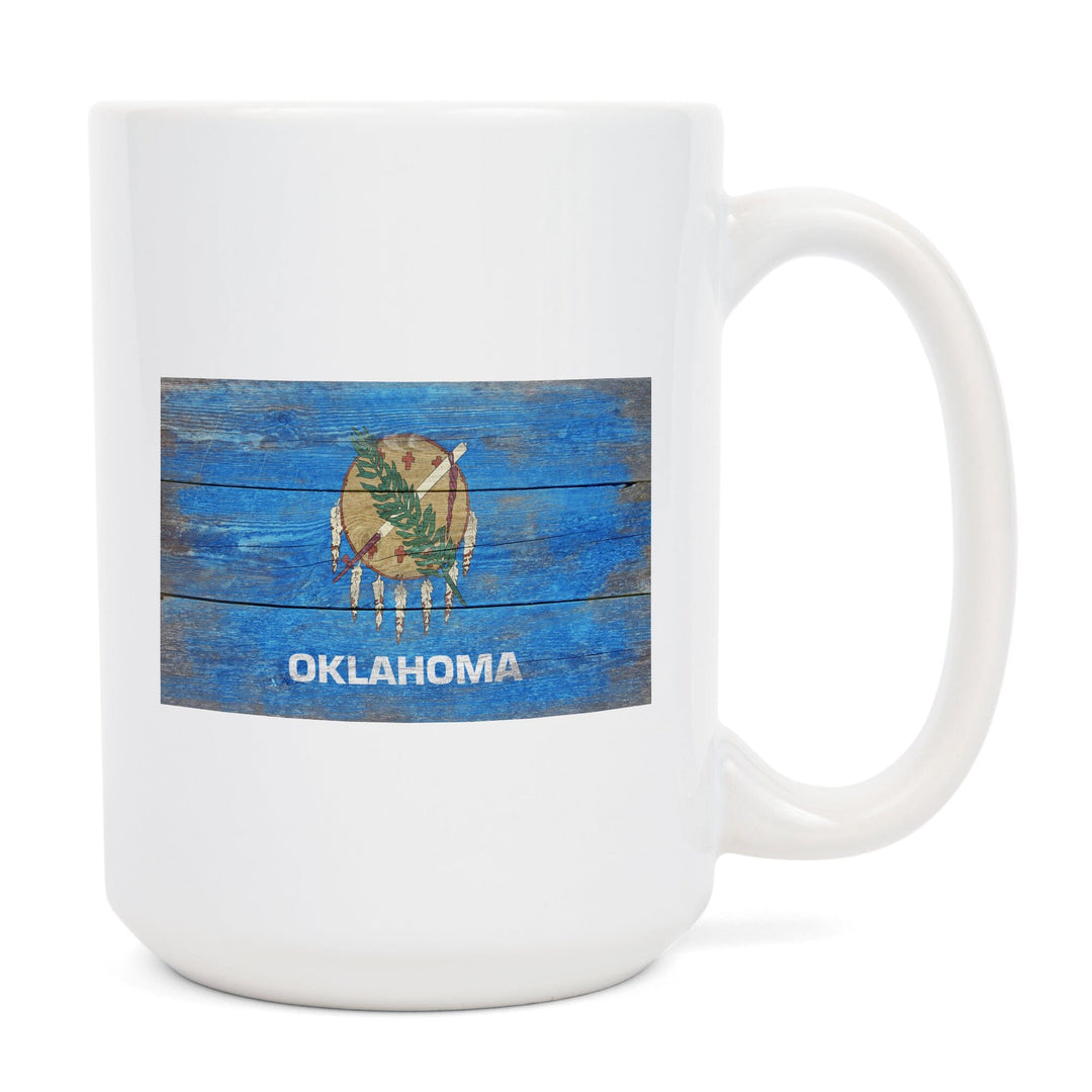 Rustic Oklahoma State Flag, Lantern Press Artwork, Ceramic Mug Mugs Lantern Press 