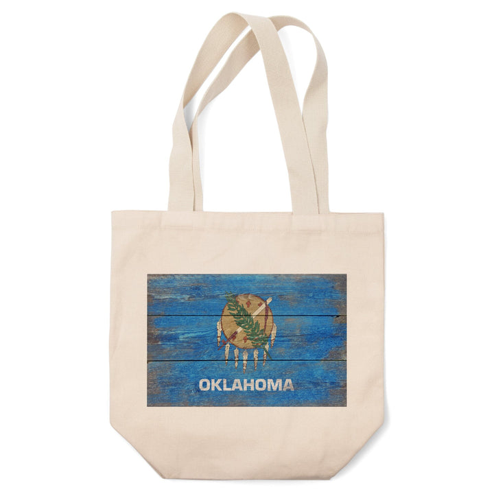 Rustic Oklahoma State Flag, Lantern Press Artwork, Tote Bag Totes Lantern Press 