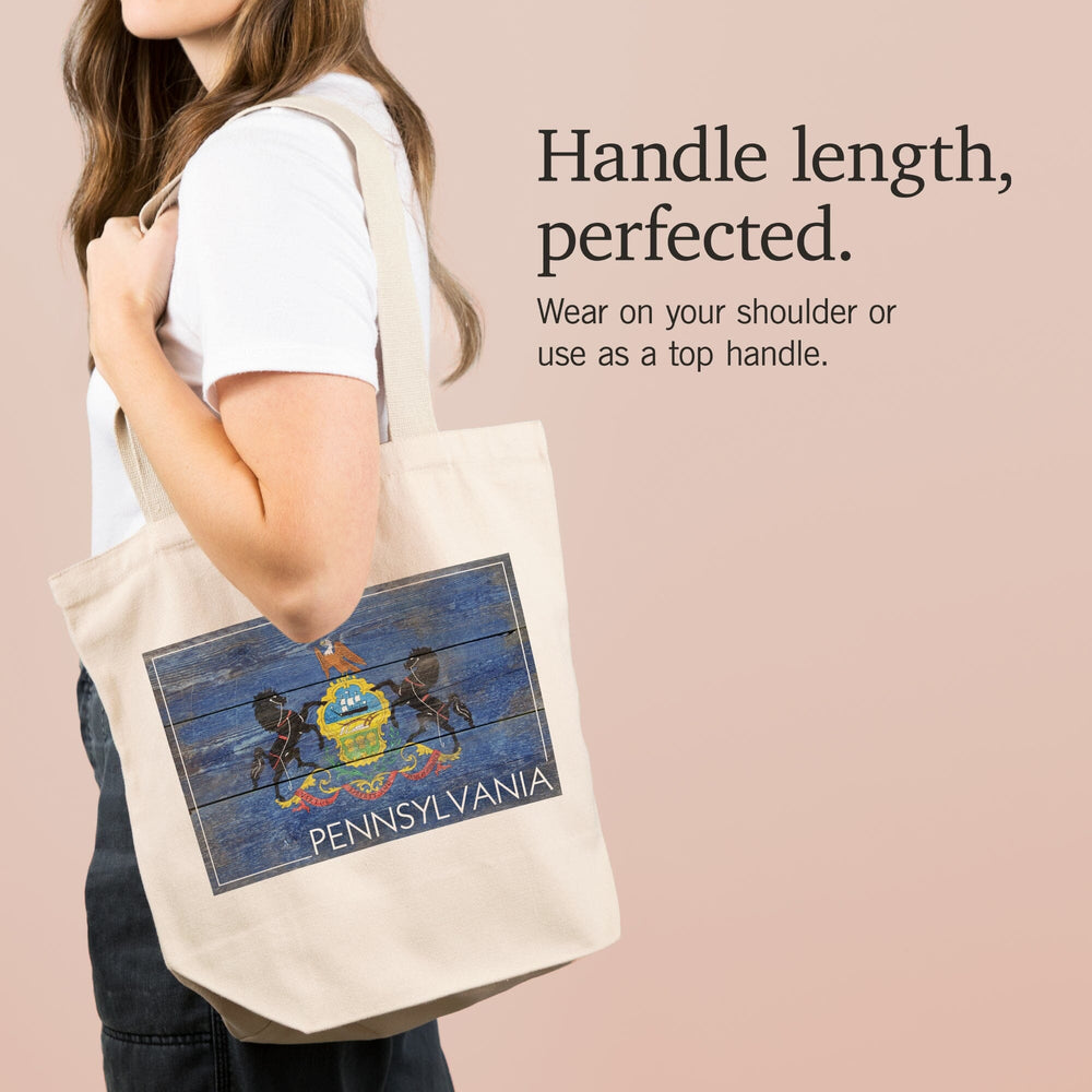 Rustic Pennsylvania State Flag, Tote Bag Totes Lantern Press 