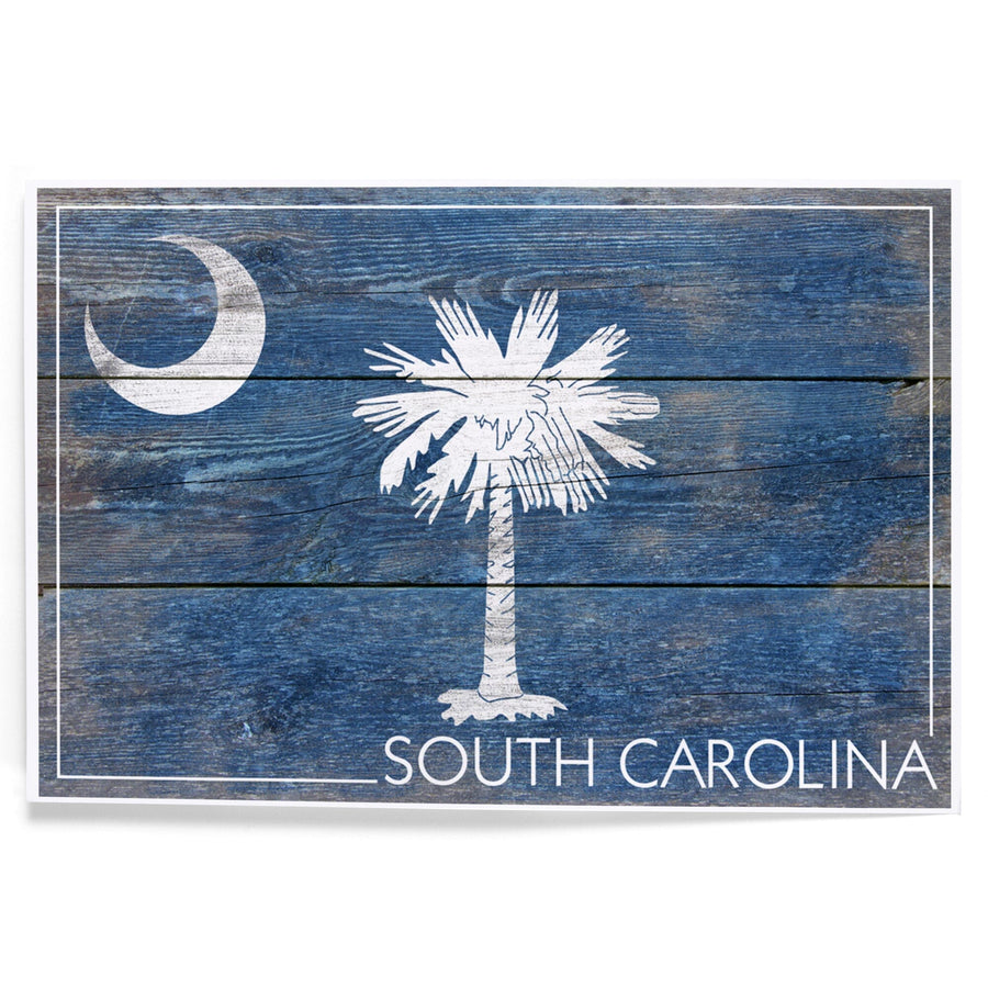 Rustic South Carolina State Flag, Art & Giclee Prints Art Lantern Press 