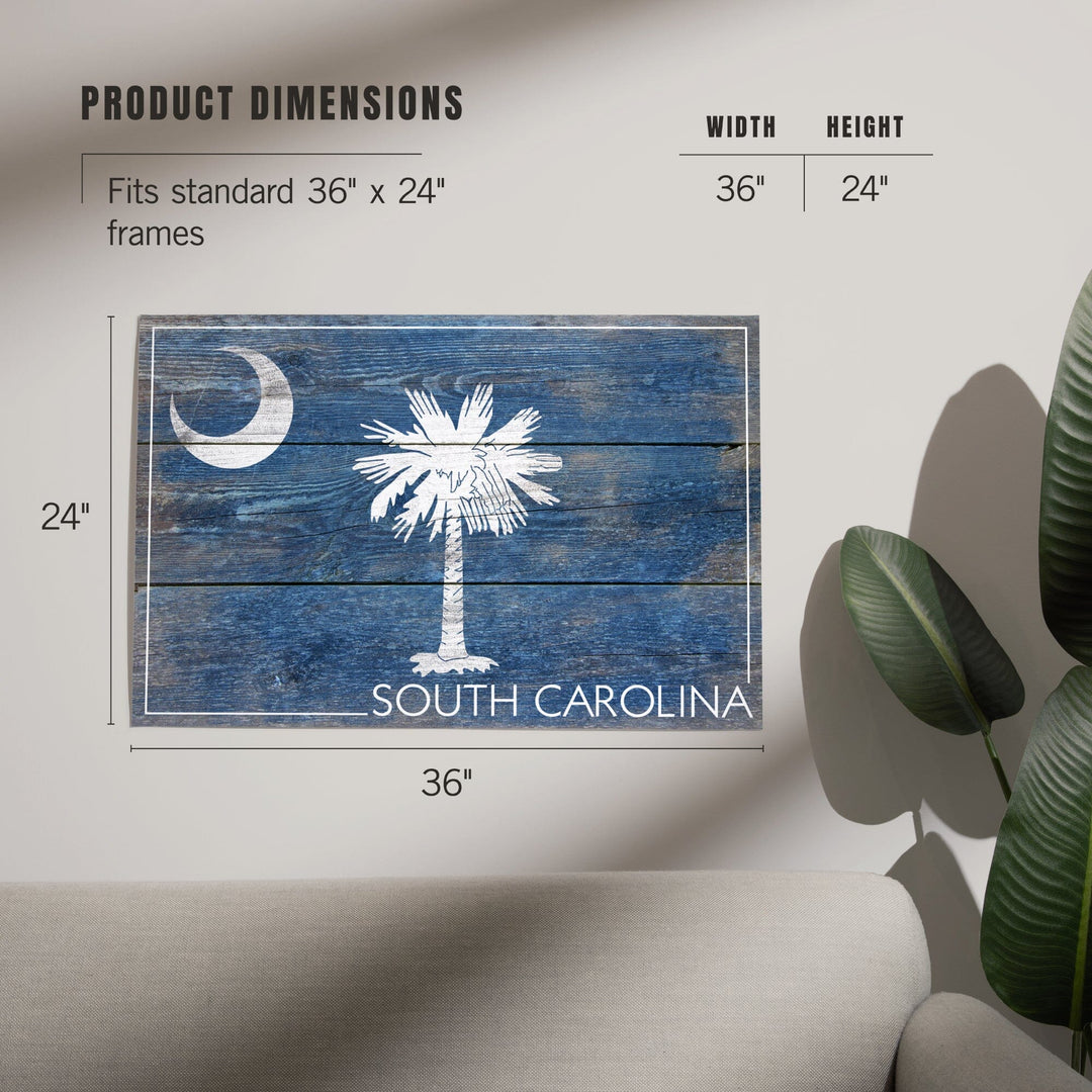 Rustic South Carolina State Flag, Art & Giclee Prints Art Lantern Press 