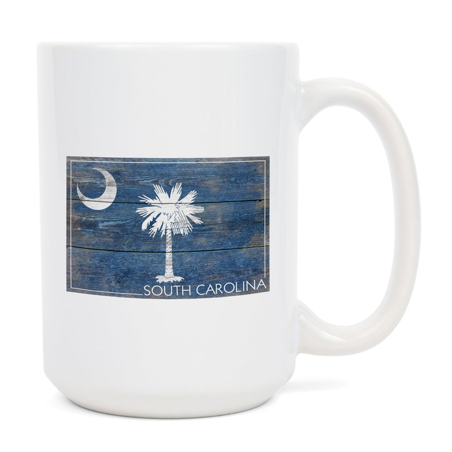 Rustic South Carolina State Flag, Lantern Press Artwork, Ceramic Mug Mugs Lantern Press 