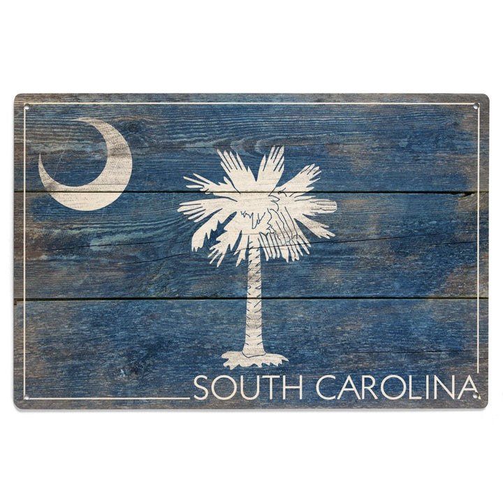 Rustic South Carolina State Flag, Lantern Press Artwork, Wood Signs and Postcards Wood Lantern Press 