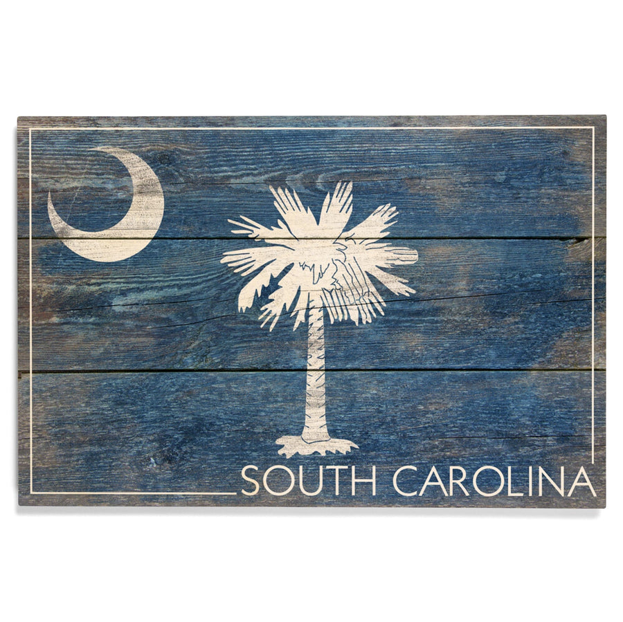 Rustic South Carolina State Flag, Lantern Press Artwork, Wood Signs and Postcards Wood Lantern Press 