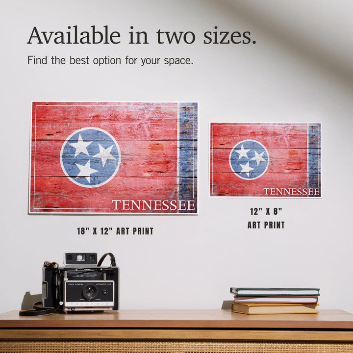 Rustic Tennessee State Flag, Art & Giclee Prints Art Lantern Press 