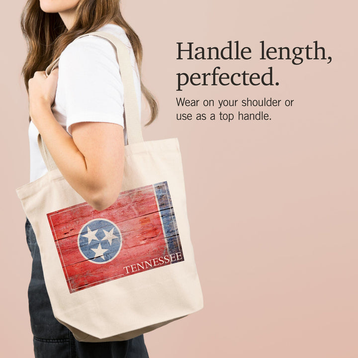 Rustic Tennessee State Flag, Tote Bag Totes Lantern Press 