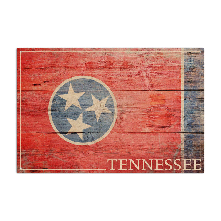 Rustic Tennesseee State Flag, Lantern Press Photography, Wood Signs and Postcards Wood Lantern Press 6x9 Wood Sign 