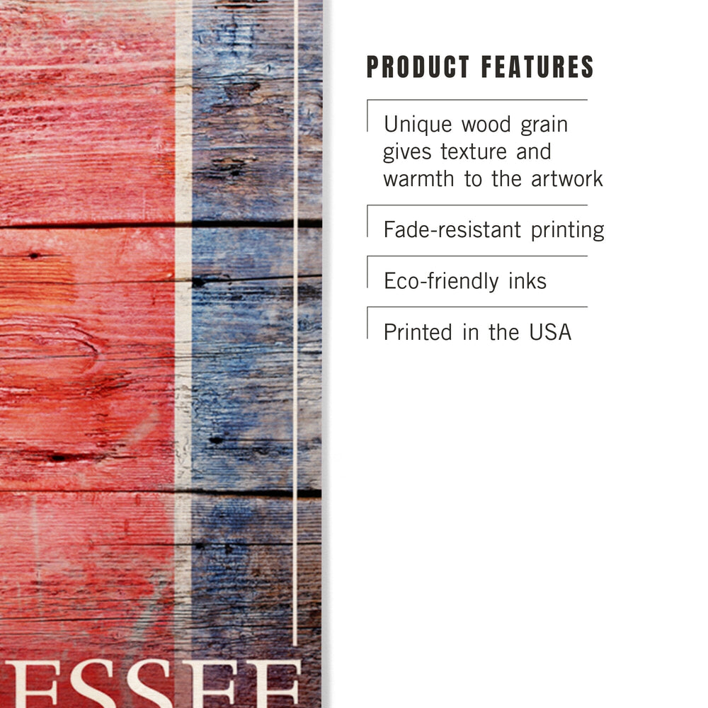 Rustic Tennesseee State Flag, Lantern Press Photography, Wood Signs and Postcards Wood Lantern Press 