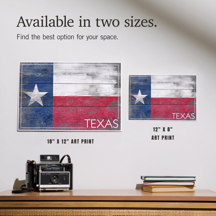 Rustic Texas State Flag, Art & Giclee Prints Art Lantern Press 