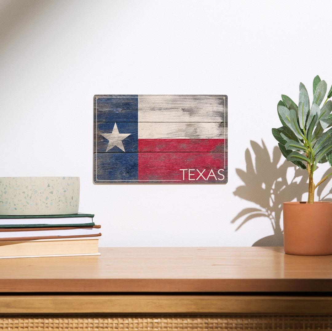 Rustic Texas State Flag, Lantern Press Artwork, Wood Signs and Postcards Wood Lantern Press 