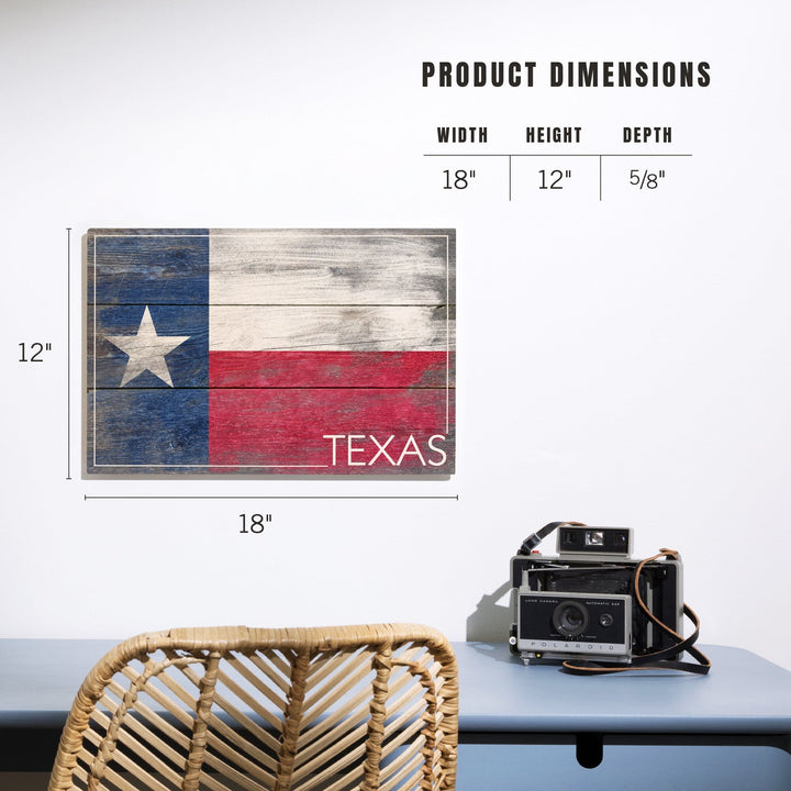 Rustic Texas State Flag, Lantern Press Artwork, Wood Signs and Postcards Wood Lantern Press 