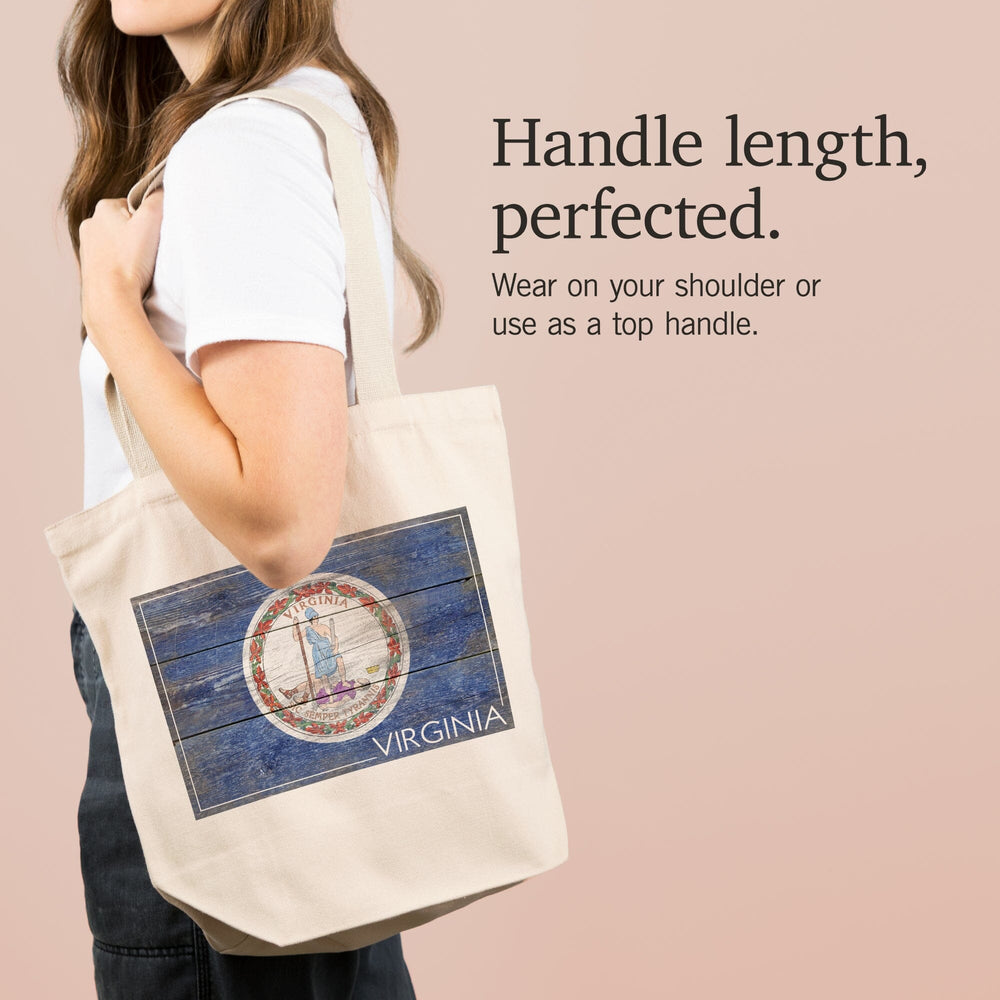 Rustic Virginia State Flag, Tote Bag Totes Lantern Press 
