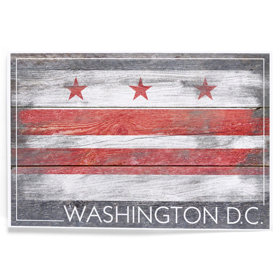 Rustic Washington DC Flag, Art & Giclee Prints Art Lantern Press 