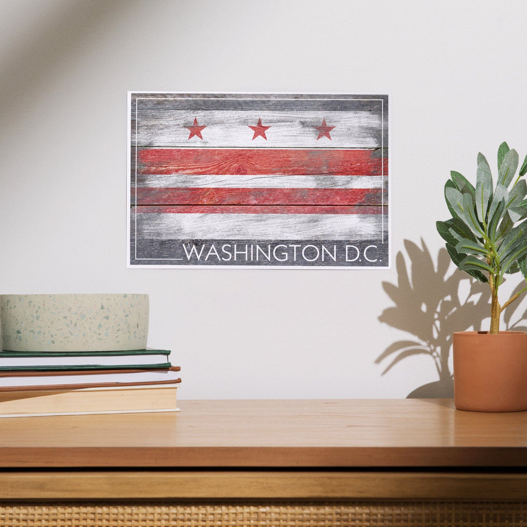 Rustic Washington DC Flag, Art & Giclee Prints Art Lantern Press 