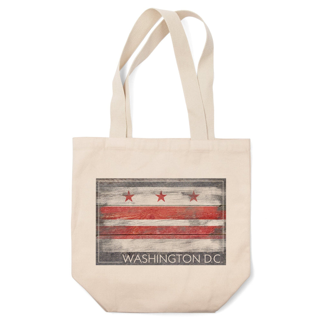 Rustic Washington DC Flag, Lantern Press Artwork, Tote Bag Totes Lantern Press 